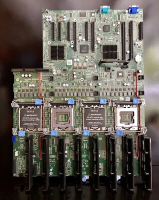 DELL POWEREDGE R910 0KYD3D 4-CPU PROCESSOR MOTHERBOARD 0P658H - NO CPU NO RAM - Image 1 of 4