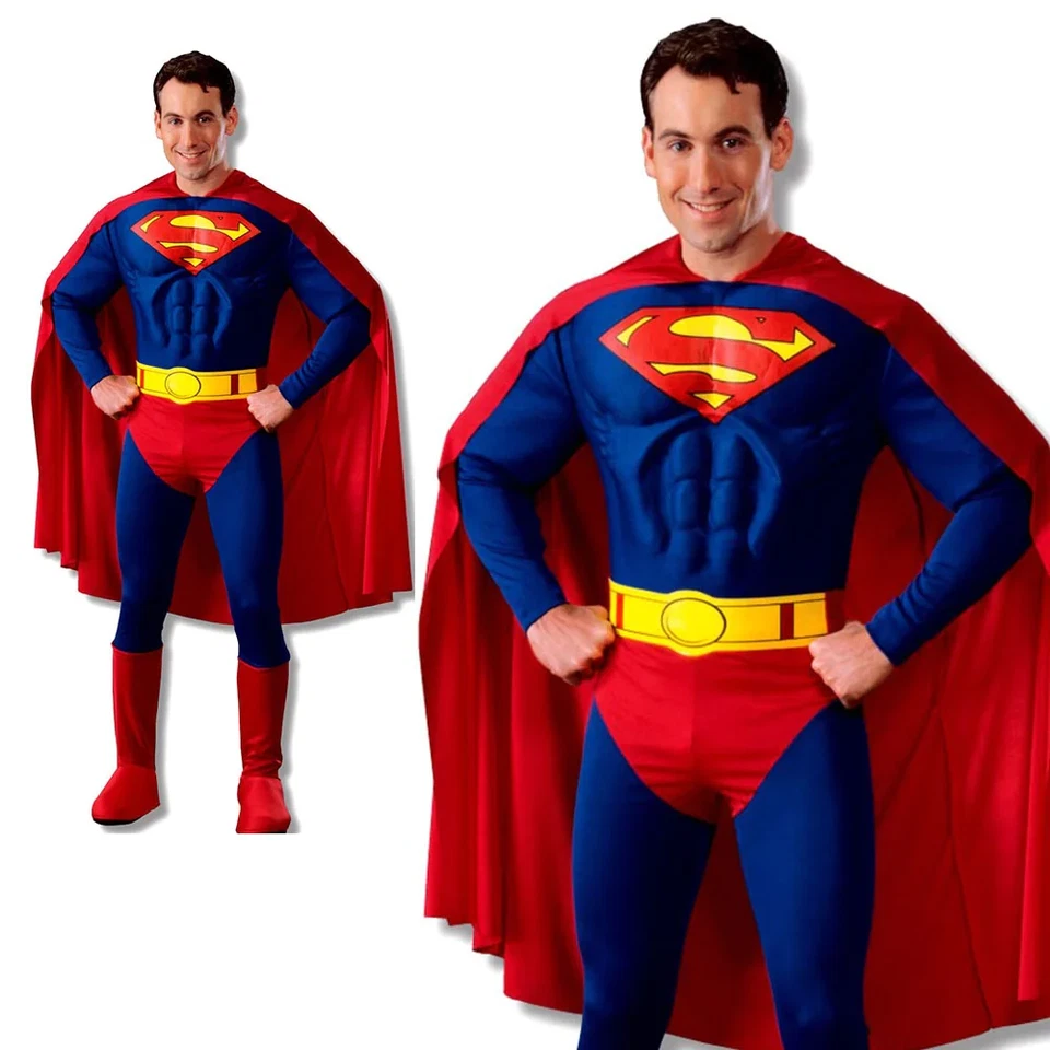 Disfraz de Superman de lujo para hombre adulto superhéroe día del libro vestido elegante Foto 1 de 1