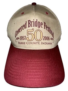 Covered Bridge Festival 1957-2006 50 Jahre Mütze Kappe hellbraun weinrot Double Snapback - Bild 1 von 11