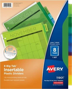 Avery Dividers for 3 Ring Binders, 8-Tab Binder Dividers, Pack of 24 sets - Bild 1 von 7