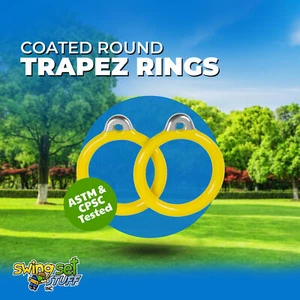 JUEGO SWING MATERIAL ANILLO TRAPECIO REDONDO RECUBIERTO COMERCIAL AMARILLO (PAR) EXTERIOR 0015 - Imagen 1 de 7
