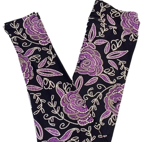 LuLaRoe Damen Leggings Größe TC schwarz lila Blumen Rosen Western Tall Curvy Neu mit Etikett - Bild 1 von 4