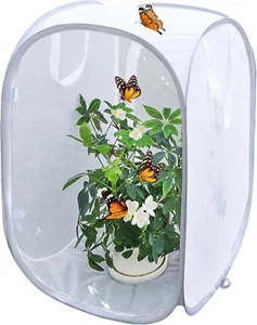 Pop-Up Insect and Butterfly Habitat Cage Terrarium Clear Mesh Enclosure - 16" X - Picture 1 of 7