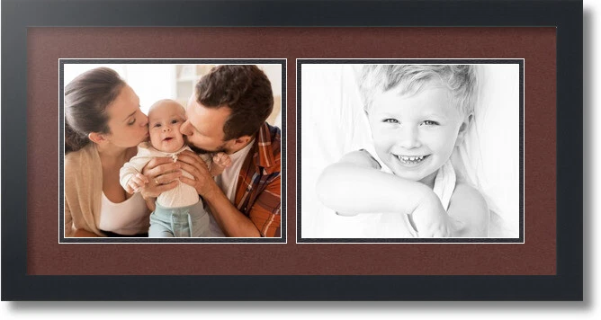 ArtToFrames Collage Mat Picture Photo Frame 2 8x10" Openings in Satin Black 241 - Image 1 of 1