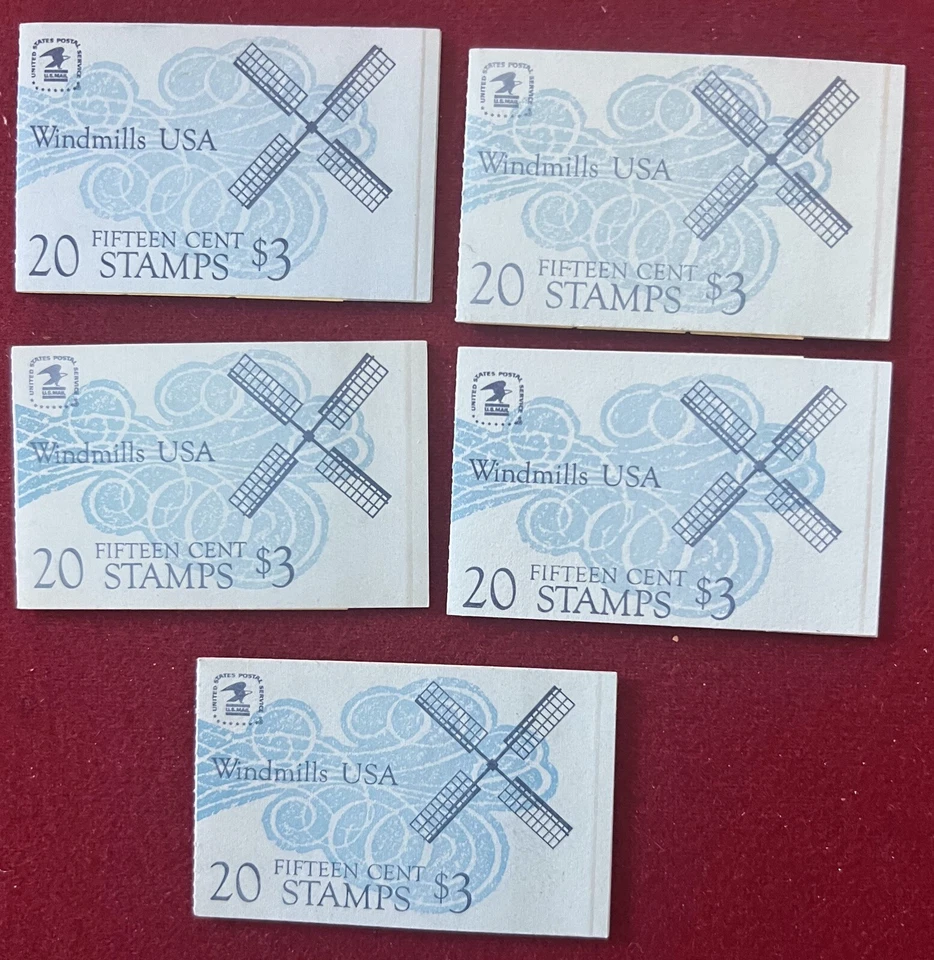 US Scott BK135 Windmills 5 Unexploded Booklets (WHOLESALE) - Image 1 of 1