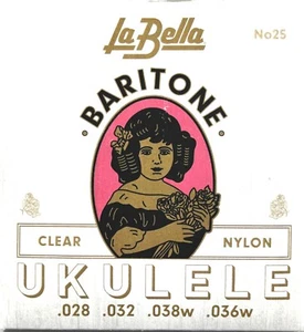 La Bella Ukulele Strings Baritone No. 25 Nylon, Alum, & Silver 028-032-038w-036w - Picture 1 of 5