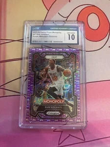 BAM ADEBAYO 2023-24 PANINI PRIZM MONOPOLY #47 PURPLE SHIMMER /50 CGC 10 - Picture 1 of 2