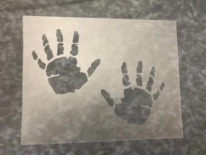 Handprints Laser cut Mylar Durable Airbrush #129 Made in USA - Picture 1 of 1