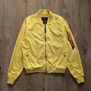Alpha Industries MA-1 Yellow Light Men's Bomber Jacket Size L Casual - Picture 1 of 22