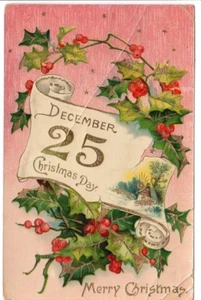 Cartolina d'epoca Auguri di Natale posta 1912 giorno di Natale 25 dicembre art card - Foto 1 di 2