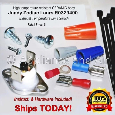 R0329400 Zodiac Jandy Laars CERÁMICA Límite de Temperatura de Escape LX-LT Bajo Nox Se envía HOY Foto 1 de 4