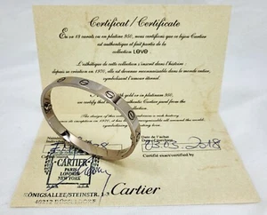 Cartier Love Armband groß - Größe 16 - 18k Weißgold Armreif Full Set aus 2018! - Bild 1 von 9