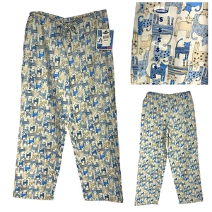 Vintage Y2K New Old Navy Just Bottoms Sz S Kitty Cat Print PJ Pajama Pants NWT - Picture 1 of 8