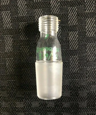 CHEMGLASS 19/22 Joint Glass Therm. Inlet Adapter #7 Thread No Cap CG-1042-19 - Image 1 of 2