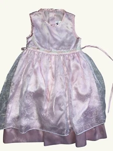 Girls' Pink Dress Size 6 With Overlay & Ribbon for Play - Picture 1 of 10