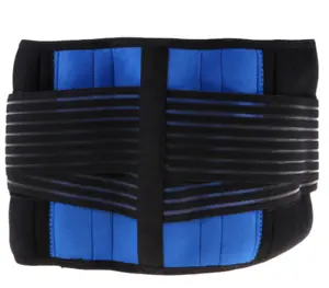 Sports Neoprene Back Support Brace Waist Protective Belt-Black&Blue XXL - Picture 1 of 2