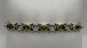 Sterling Silver Nicky Butler Round Peridot Chain Link Bracelet (16.00g) - Picture 1 of 5