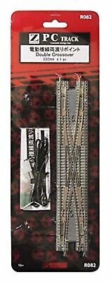 NEW Rokuhan R082 220mm Double Crossover 1 pc 1/220 Z Scale FROM JAPAN - Image 1 of 4