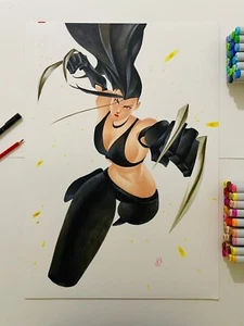 X23 17X22" ORIGINAL PINUP ART FROM FAMOUR DC MARVEL ARTIST THONY SILAS - Imagen 1 de 2