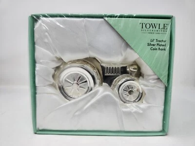 Towle Silversmiths Lil' Tractor Silver Plated Coin Bank - Image 1 of 4