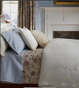 Ralph Lauren Islesboro Hillsboro Floral Embroidered Duvet Cover Cream Full Queen - Picture 1 of 7