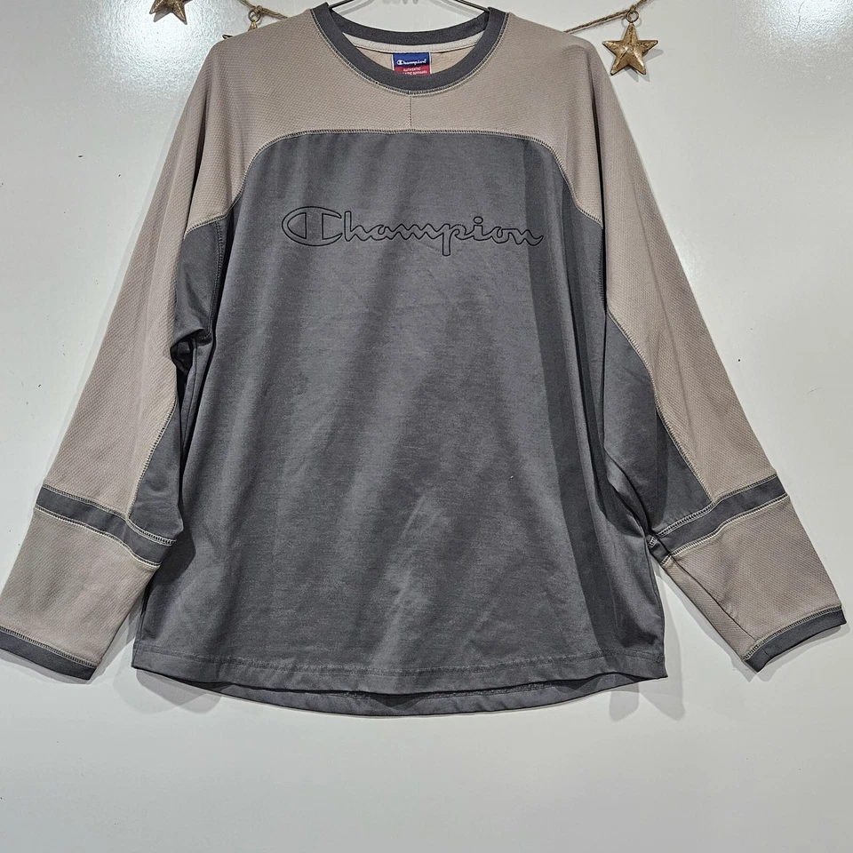Champion Mens Vintage Hockey Jersey Size Large Spell Out Skater Grunge Gorpcore - Image 1 of 4