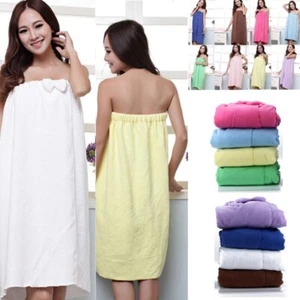 Women Body Wrap Towel Dress Elasticated Beach Bath SPA Soft Shower Towel 57x30" - Picture 1 of 28