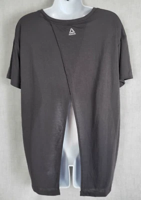Camisa REEBOK Para Mujer Espalda Abierta Dividida (L) Gris Entrenamiento Nueva con Etiquetas Camiseta Speedwick Genial Foto 1 de 4