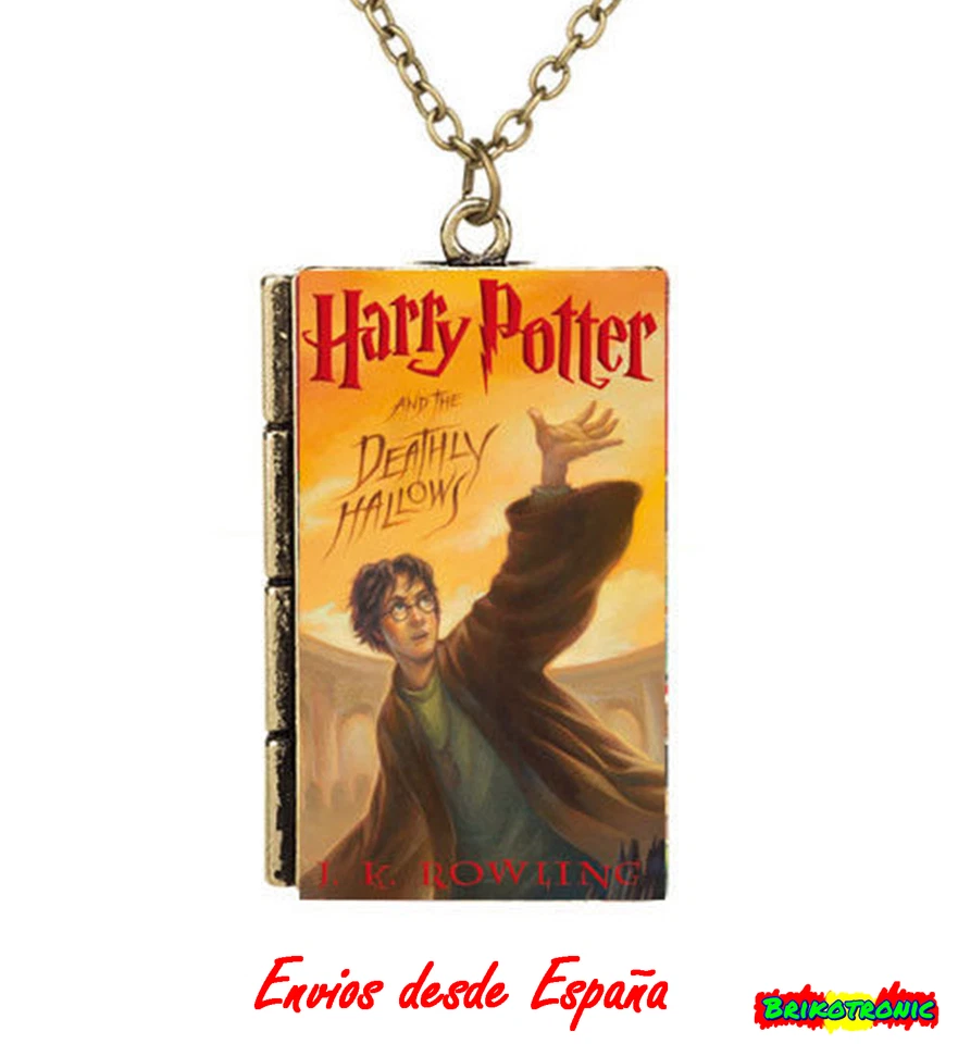 Collar con colgante portada libro Harry Potter y las reliquias de la Muerte ✔️ - Imagen 1 de 1