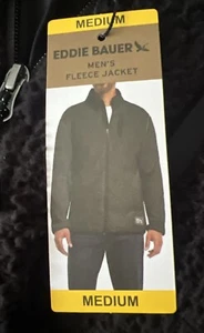 Eddie Bauer Men's Extra Warm Soft Cozy Fleece Jacket MEDIUM NEW W/TAGS Black - Picture 1 of 6