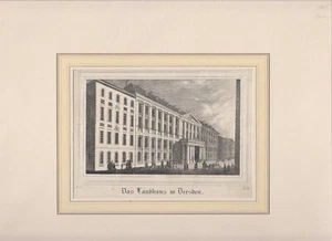 Das Landhaus in Dresden Lithografie Grafik antik 1835 - Bild 1 von 1