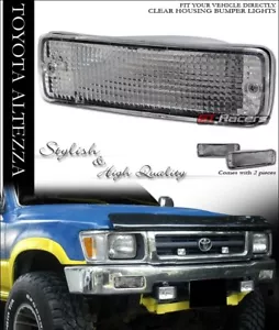 For 1989-1995 Toyota Pickup/1990-1991 4Runner Chrome Clear Signal Bumper Lights - Picture 1 of 3