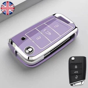 Car Key Shell Fob Cover Fob Case For VW Golf MK7 GTI Skoda Octavia Kodiaq Superb - Picture 1 of 11