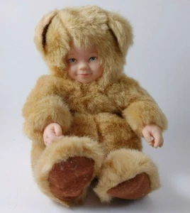 Anne Geddes Baby Bear Doll Tan Soft Plush New Born Teddy Bear Vintage 8”  - Picture 1 of 5