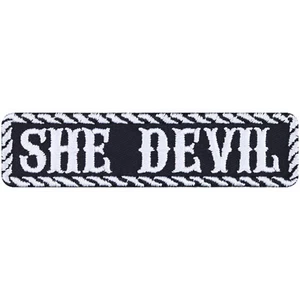 Frauen Aufnäher: SHE DEVIL Aufbügler Lady Biker Patch Rockabilly Applikation - Bild 1 von 5