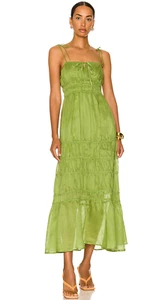 NICHOLAS sz 2 Halia Tiered Tie Strap Raime Maxi Dress in Stem NEW WITH TAGS - Picture 1 of 3