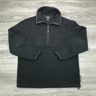 Woolrich Sweater Womens Medium Black Fleece Polartec 1/2 Zip Warm Fuzzy Vintage - Image 1 of 4