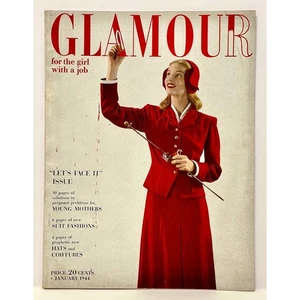 1944 Glamour Magazine For the Girl With a Job Vintage January Fashion Articles - Picture 1 of 11