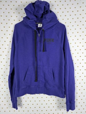 Victorias Secret Pink LOVE Full ZIp Hoodie Jacket Sweater Coat Y2K LARGE - Image 1 of 4
