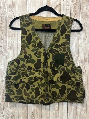 Vintage Black Sheep Camo Hunting Vest Mesh Back Made In Hong Kong Size Large  - Image 1 of 4