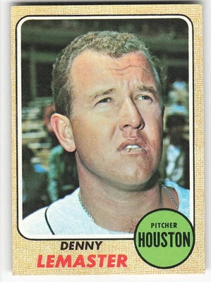 1968 Topps #491 Denny Lemaster BASEBALL Houston Astros - Image 1 of 2