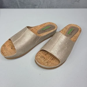 Bantrap Metallic Open‑Toe Slide Sandal Size 6.5 – Cailee, Memory Foam - Picture 1 of 9