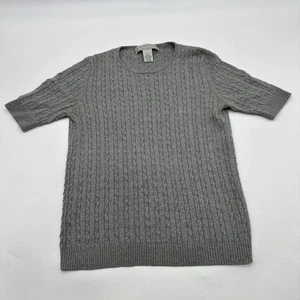 Sutton Studio T-shirt Women Gray Solid 85% Silk 15% Cashmere..#33139 - Picture 1 of 9