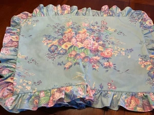 Ralph Lauren Pompano Standard Pillow Shams (2) Vtg Sea Foam Green Shabby Floral - Picture 1 of 15