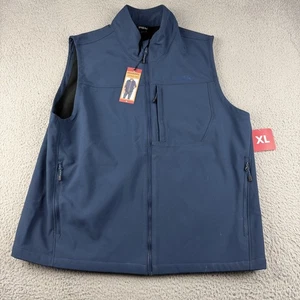 Gilet Eddie Bauer uomo XL blu navy softshell tasche zip - Foto 1 di 14