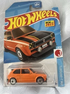 2021 Mattel HOT WHEELS Japan Japanese 1973 73 Honda Civic Custom Orange NEW CARD - Picture 1 of 5