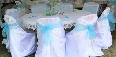 Fundas para sillas universales satinadas para boda/banquete/fiesta/recepción Foto 1 de 2