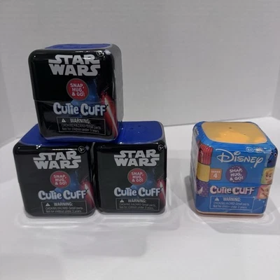 3 Star Wars Cutie Cuff Slap Wristband Plush Toy,  + 1 Disney Cutie Cuff Lot of 4 - Image 1 of 4