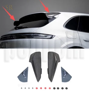 Fits 2019-2025 Porsche Cayenne SUV Carbon Fiber Rear Roof Spoiler side Tail Wing - Picture 1 of 12
