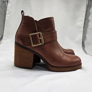 KORKS Kork Ease Tea Ankle Boots Bootie Tan Leather Womens US 8.5 - Picture 1 of 9